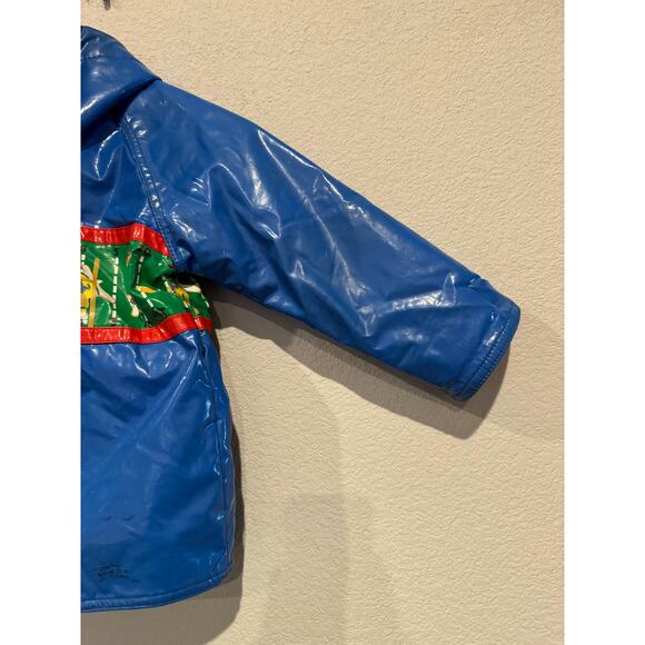 Vintage Kids Blue Rain‎ Jacket with Farm Print - Picture 2 of 8